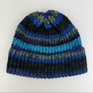 Handmade In USA Women's OSFM Hand Knit Beanie Winter Hat Cap Ribbed Cuffed NEW!